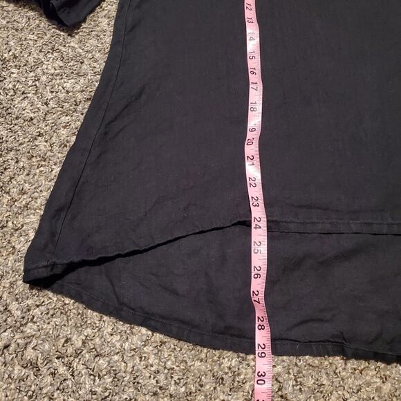 bryn WALKER Fran 100% Linen Bell Sleeve Black Flowy Top - Large - Picture 7 of 8